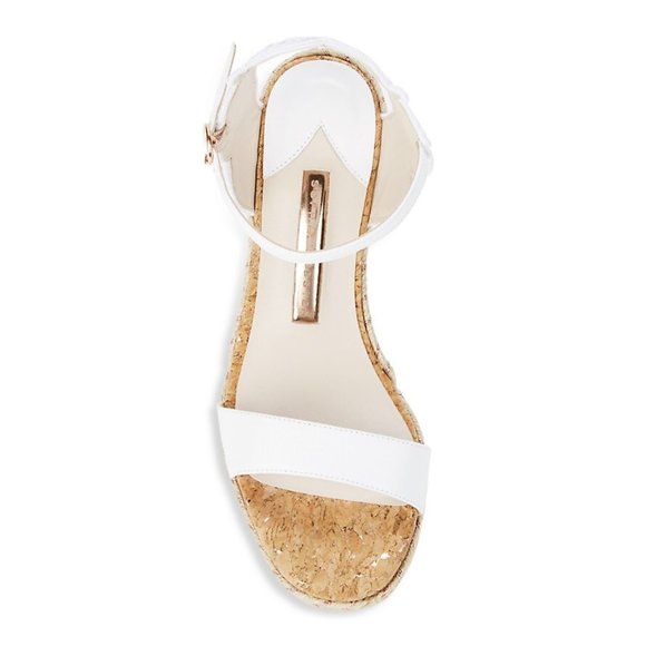 NEW Sophia Webster Floral Embroidered Woven Metallic Jute Wedge Heel Ankle Strap - Picture 5 of 6